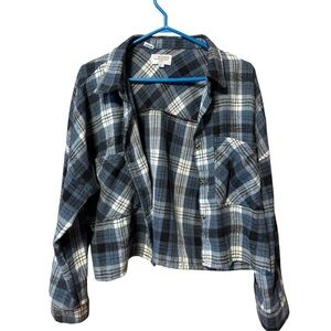 Ci Sono Navy and White Plaid Jacket